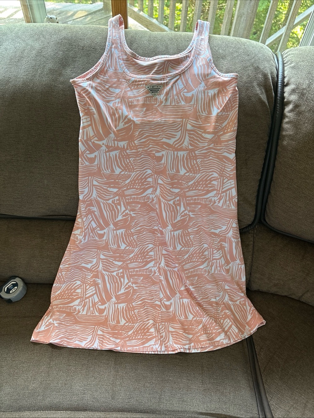 Women's Columbia Midway Bay Peach Omni-Freeze Tank Dress PFG SMALL NWOT